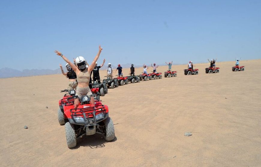 Hurghada: Super Safari Tour Jeep, Quad Bike, Bedouin Village And BBQ Dinner With Show